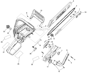 Page A Diagram and Parts List for RY40500  Ryobi Chainsaw