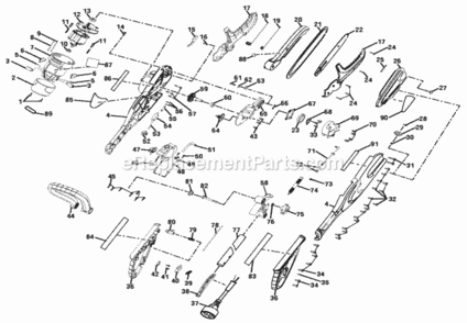 Part Location Diagram of 993970001 Homelite FRONT HANDLE KNOB ASSEMBLY