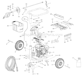Page B Diagram and Parts List for RY80030A  Ryobi Pressure Washer