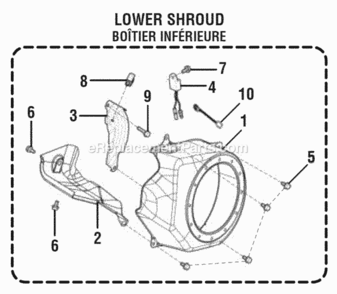 Lower_Shroud Diagram and Parts List for RY9C3501  Ryobi Generator