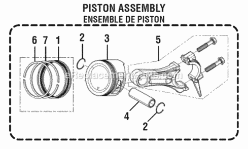 Piston_Assembly Diagram and Parts List for RY9C3501  Ryobi Generator