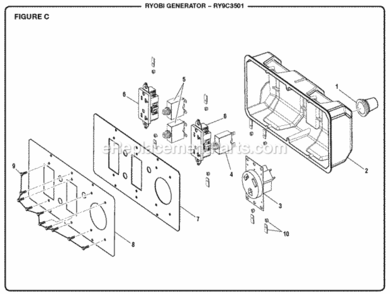Figure_C Diagram and Parts List for RY9C3501  Ryobi Generator