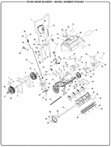 General_Assembly Diagram and Parts List for RYAC801  Ryobi Snow Blower