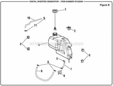 Figure_E Diagram and Parts List for RYI2200H  Ryobi Generator