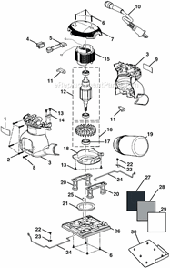 Page A Diagram and Parts List for S651D  Ryobi Sander Polisher