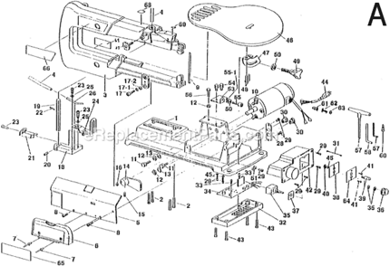 Page A Diagram and Parts List for SC162VS  Ryobi Scroll Saw