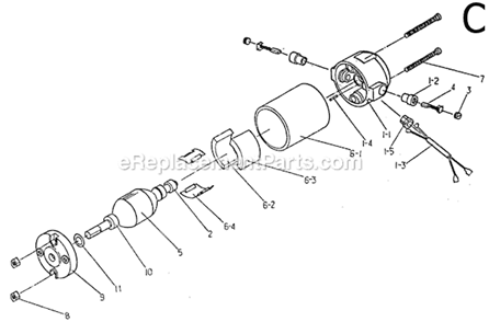 Page C Diagram and Parts List for SC162VS  Ryobi Scroll Saw