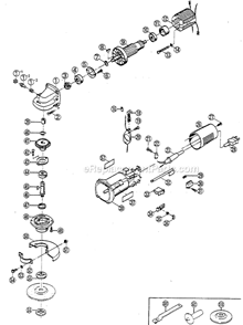 Page A Diagram and Parts List for SG1000K  Ryobi Angle Grinder
