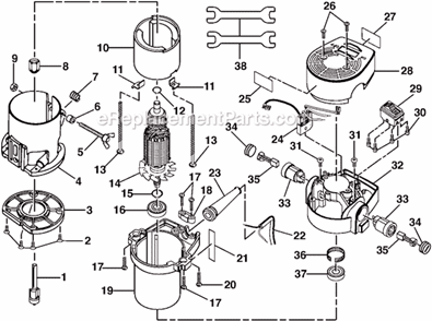 Page A Diagram and Parts List for TR30  Ryobi Router