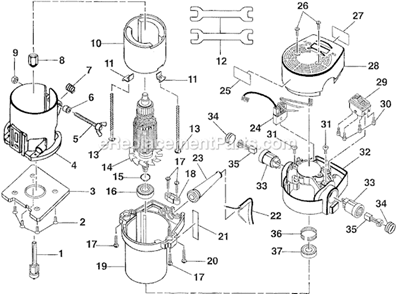 Page A Diagram and Parts List for TR31  Ryobi Router