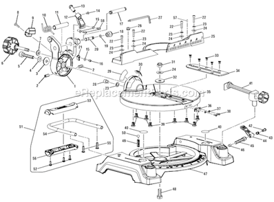 Page B Diagram and Parts List for TS1142L  Ryobi Miter Saw