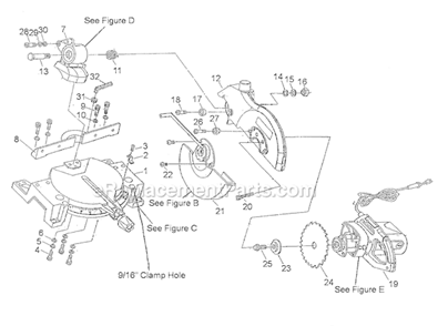 Part Location Diagram of 270373000 Ryobi Blade Collar