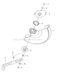 Part Location Diagram of 270376005 Ryobi Lower Guard Plate