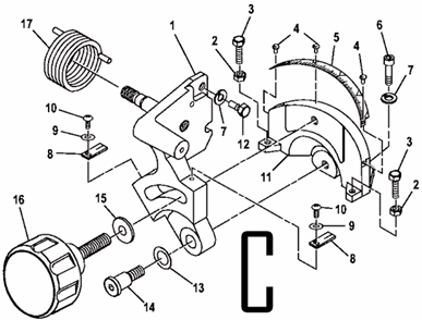 Part Location Diagram of 589012100 Ryobi Handle Ts230