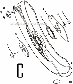 Page C Diagram and Parts List for TS1341  Ryobi Miter Saw