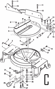 Page C Diagram and Parts List for TS1350  Ryobi Miter Saw