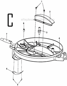 Page C Diagram and Parts List for TS1351  Ryobi Miter Saw