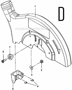 Page D Diagram and Parts List for TS1351  Ryobi Miter Saw