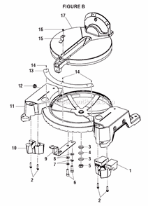 Page B Diagram and Parts List for TS1352  Ryobi Miter Saw