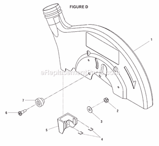 Page D Diagram and Parts List for TS1352  Ryobi Miter Saw