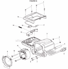 Page G Diagram and Parts List for TS1352  Ryobi Miter Saw