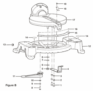 Page B Diagram and Parts List for TS1353DXL  Ryobi Miter Saw