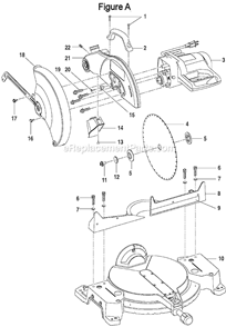 Page A Diagram and Parts List for TS13550  Ryobi Miter Saw