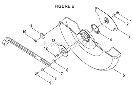 Page B Diagram and Parts List for TS13550  Ryobi Miter Saw