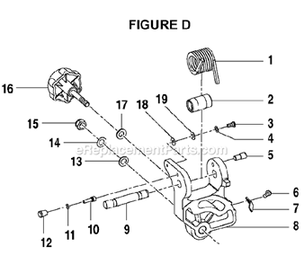 Page D Diagram and Parts List for TS13550  Ryobi Miter Saw