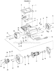 Page E Diagram and Parts List for TS13550  Ryobi Miter Saw