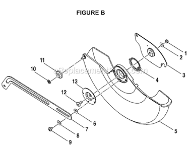 Page B Diagram and Parts List for TS13551  Ryobi Miter Saw