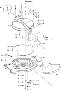 Page C Diagram and Parts List for TS13551  Ryobi Miter Saw