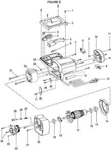 Page E Diagram and Parts List for TS13551  Ryobi Miter Saw