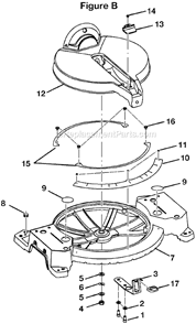 Page B Diagram and Parts List for TS13552DXL  Ryobi Miter Saw