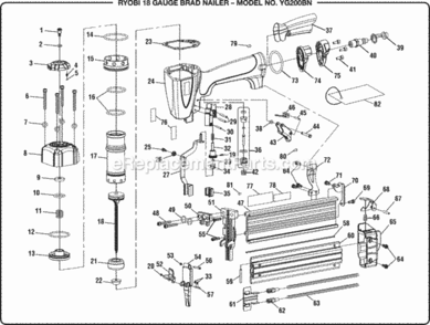 Part Location Diagram of 079077004059 Ryobi Latch