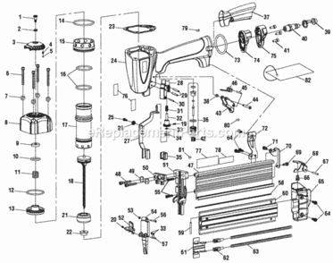 General_Assembly Diagram and Parts List for YN200BNE  Ryobi Nailer