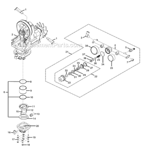 Page B Diagram and Parts List for YN301PL  Ryobi Compressor