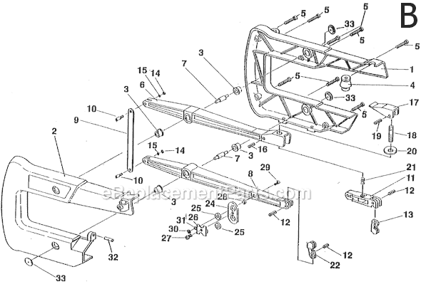 Page B Diagram and Parts List for SC162VS  Ryobi Scroll Saw