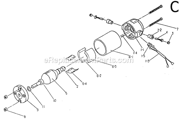 Page C Diagram and Parts List for SC162VS  Ryobi Scroll Saw