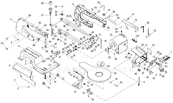 Page A Diagram and Parts List for SC164VS  Ryobi Scroll Saw
