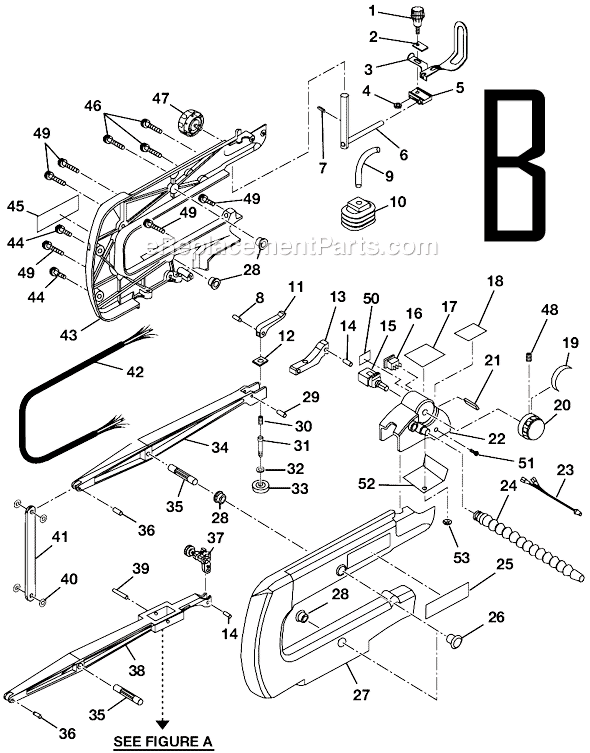 Page B Diagram and Parts List for SC180VS  Ryobi Scroll Saw