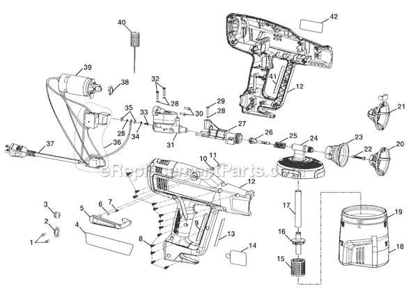 Page A Diagram and Parts List for SSP100  Ryobi Paint Sprayer