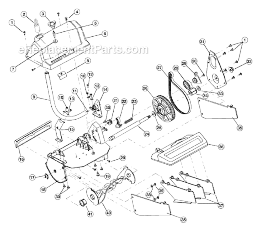 Page A Diagram and Parts List for ST720R 41AJST-B034 Ryobi Snow Blower