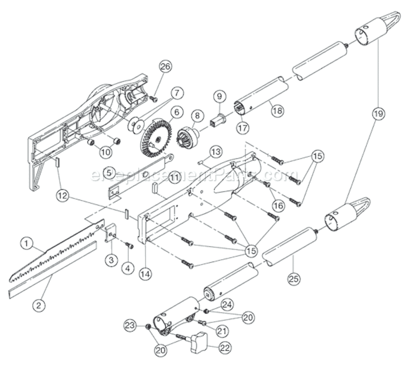 Page A Diagram and Parts List for TP720R 41AJTPA054 Ryobi Pole Saw