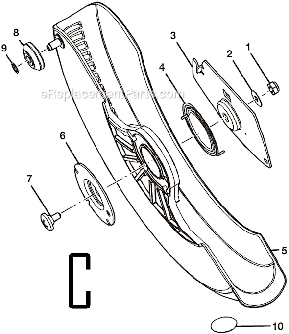 Page C Diagram and Parts List for TS1341  Ryobi Miter Saw
