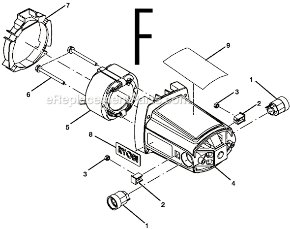 Page F Diagram and Parts List for TS1341  Ryobi Miter Saw