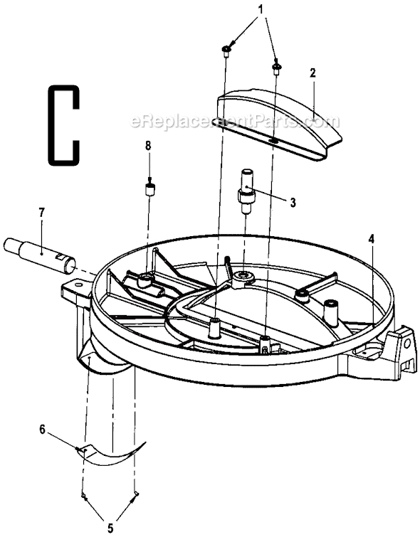 Page C Diagram and Parts List for TS1351  Ryobi Miter Saw