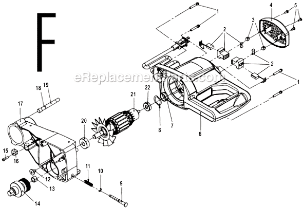 Page F Diagram and Parts List for TS1351  Ryobi Miter Saw