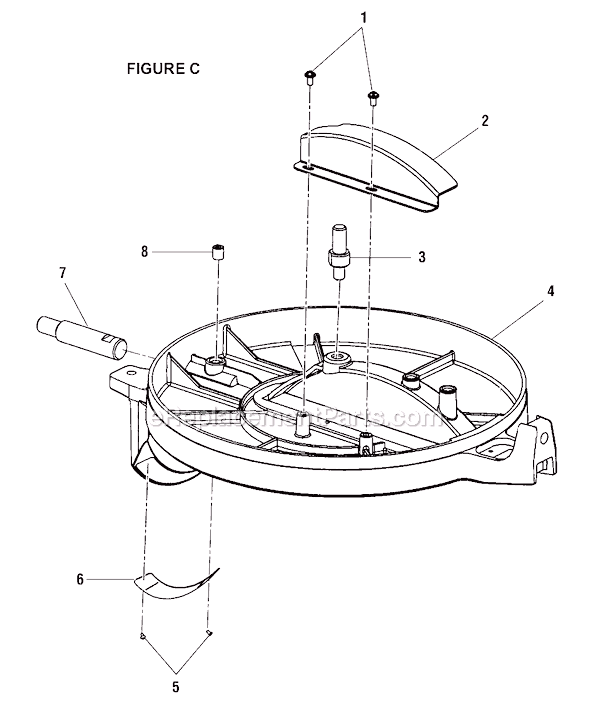 Page C Diagram and Parts List for TS1352  Ryobi Miter Saw