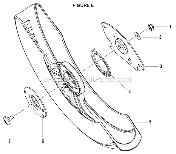 Page E Diagram and Parts List for TS1352  Ryobi Miter Saw